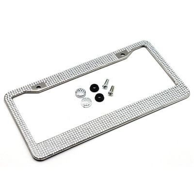 Bling Crystal valstybinio numerio rėmelis Moteriškas valstybinio numerio rėmelis Licencijos dangtelio laikiklis Kalnų krištolinis automobilio licencijos rėmas, skirtas JAV Kanadai