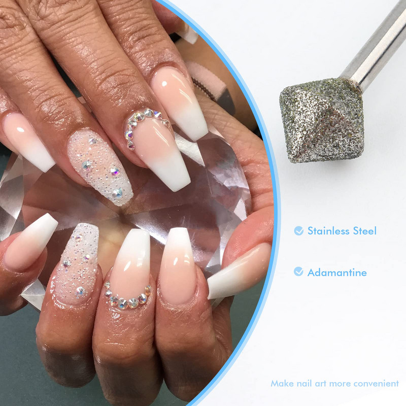 10 mm deimantiniai nagų antgaliai, skirti nagų dailės formavimui nuo galvos iki nagų manikiūro pedikiūro odelių grąžtai Efile priedai
