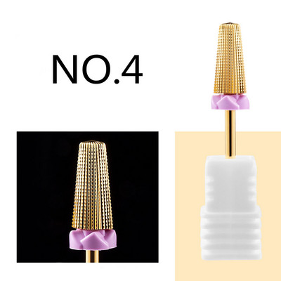 Volframo karbido nagų antgaliai nagų gręžimo E-failui, 3/32 colio antgaliai akriliniams geliniams nagams, salono nagų priežiūros reikmenys, auksas