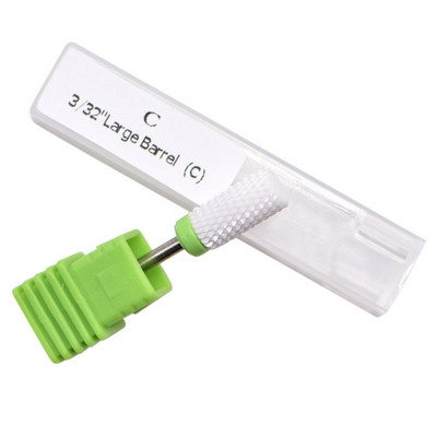 Keraminiai didelės statinės viršaus nagų grąžtai, dydis 3/32 colio, šiurkštus/vidutinis/smulkus, skirtas akriliniams nagams nagų dailės įrankiams