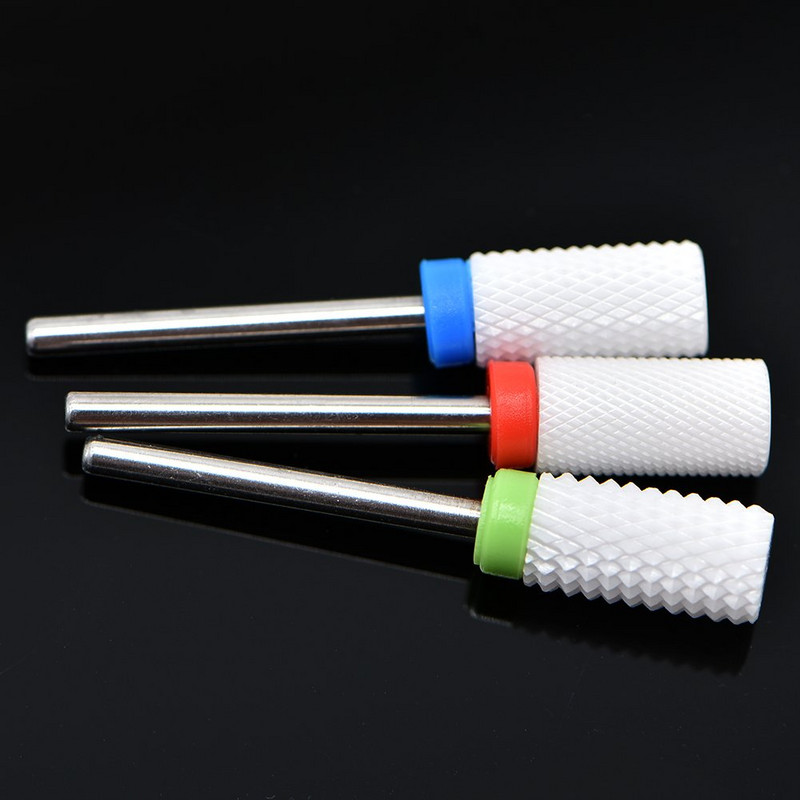 Keraminiai didelės statinės viršaus nagų grąžtai, dydis 3/32 colio, šiurkštus/vidutinis/smulkus, skirtas akriliniams nagams nagų dailės įrankiams