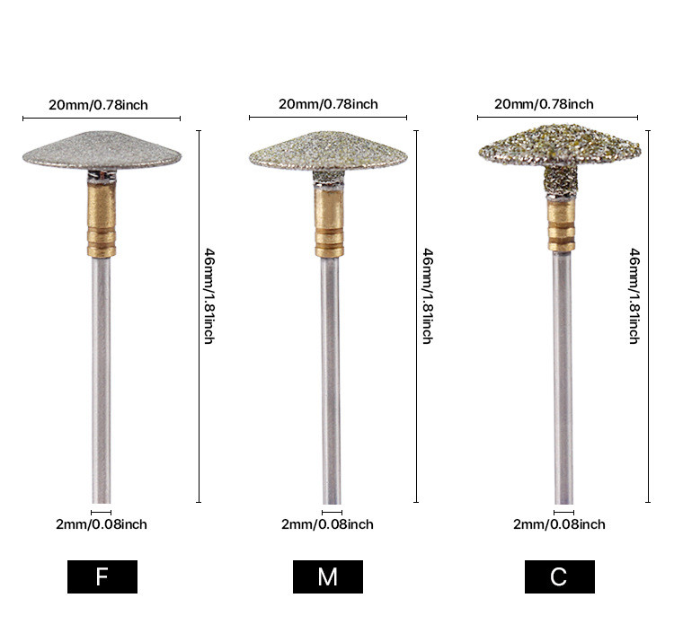 Pedikiūro deimantinis grąžtas 3/32 colių nerūdijančio plieno profesionalus pedikiūrinis pedikiūrinis pėdų dildė Manikiūro nagų mažinimo grąžtas