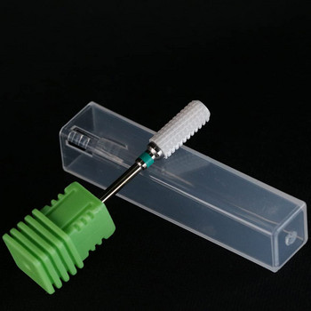 Свредло за кожички за нокти, размер на опашката 3/32 инча, керамика, средство за премахване на кожички (зърно: C, зелено) Безопасни битове за електрическа бормашина за нокти