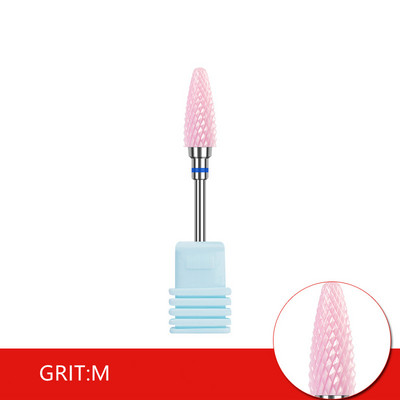 3/32 colių keraminiai nagų grąžtai, rožiniai manikiūro grąžtai, skirti pašalinti akrilo kietą gelį, profesionalūs nagų priedai namų salonui