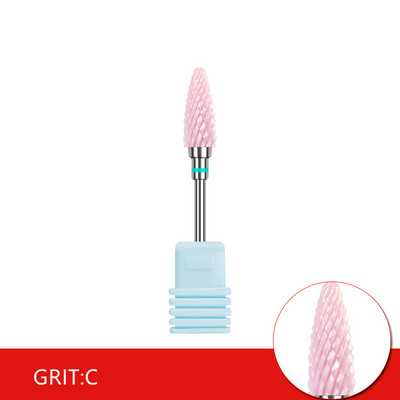 3/32 colių keraminiai nagų grąžtai, rožiniai manikiūro grąžtai, skirti pašalinti akrilo kietą gelį, profesionalūs nagų priedai namų salonui