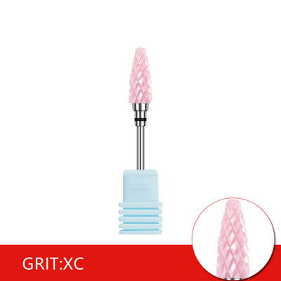 3/32 colių keraminiai nagų grąžtai, rožiniai manikiūro grąžtai, skirti pašalinti akrilo kietą gelį, profesionalūs nagų priedai namų salonui