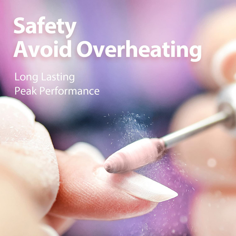 3/32 colių keraminiai nagų grąžtai, rožiniai manikiūro grąžtai, skirti pašalinti akrilo kietą gelį, profesionalūs nagų priedai namų salonui