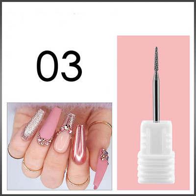 Profesionalus manikiūro grąžtas nagams Volframo korpuso frezavimo pjoviklis nagų šlifuoklio antgaliai odelių šalinimo nagų šlifavimo priedai