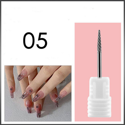 Profesionalus manikiūro grąžtas nagams Volframo korpuso frezavimo pjoviklis nagų šlifuoklio antgaliai odelių šalinimo nagų šlifavimo priedai