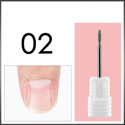 Profesionalus manikiūro grąžtas nagams Volframo korpuso frezavimo pjoviklis nagų šlifuoklio antgaliai odelių šalinimo nagų šlifavimo priedai