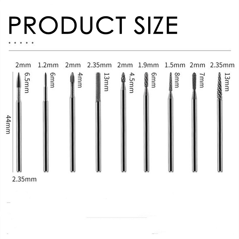 Profesionalus manikiūro grąžtas nagams Volframo korpuso frezavimo pjoviklis nagų šlifuoklio antgaliai odelių šalinimo nagų šlifavimo priedai