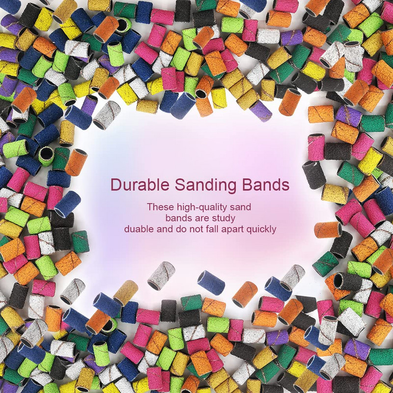 Šlifavimo juostų rinkinys 100 vnt. mišrių spalvų nagų šlifavimo dangtelis nagų grąžtams Efile manikiūro gelio lako valiklis Viskas manikiūrui