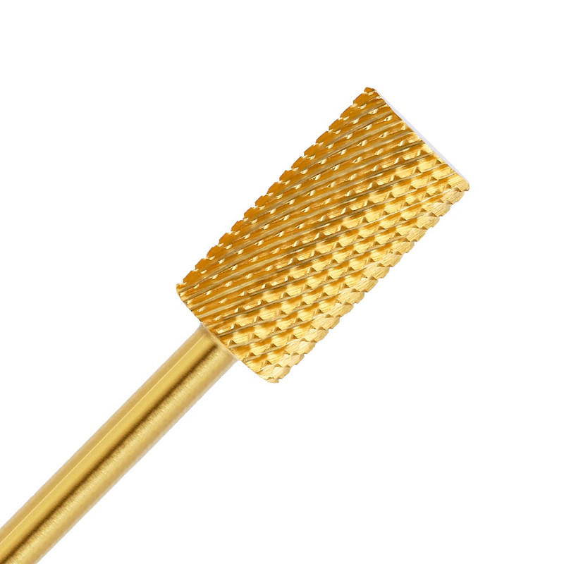 Auksiniai nagų grąžtai volframo korpuso plokščia viršūnė 3/32 colio (2,35 mm) standartinio koto, aštraus, patvari, manikiūro pedikiūrui