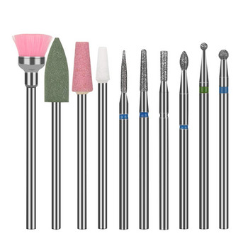 10 Pieces Nail Brill Bits, Ακρυλικό Σετ εργαλείων νυχιών, Προμήθειες Nail Art για μανικιούρ πεντικιούρ, UseGel Remove Polishing,Σπίτι, Σαλόνι