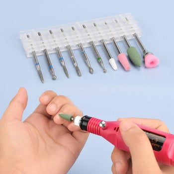 10 Pieces Nail Brill Bits, Ακρυλικό Σετ εργαλείων νυχιών, Προμήθειες Nail Art για μανικιούρ πεντικιούρ, UseGel Remove Polishing,Σπίτι, Σαλόνι