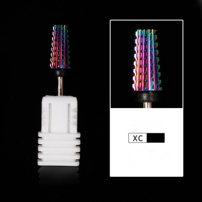 Spalvingi volframo gręžtuvai, 3/32 colių (2,35 mm) daugiafunkciniai nagų pjaustytuvai, kūginės formos tiesaus kirpimo, viskas manikiūrui