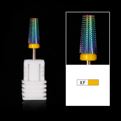 Spalvingi volframo gręžtuvai, 3/32 colių (2,35 mm) daugiafunkciniai nagų pjaustytuvai, kūginės formos tiesaus kirpimo, viskas manikiūrui