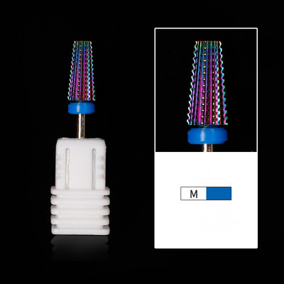 Spalvingi volframo gręžtuvai, 3/32 colių (2,35 mm) daugiafunkciniai nagų pjaustytuvai, kūginės formos tiesaus kirpimo, viskas manikiūrui