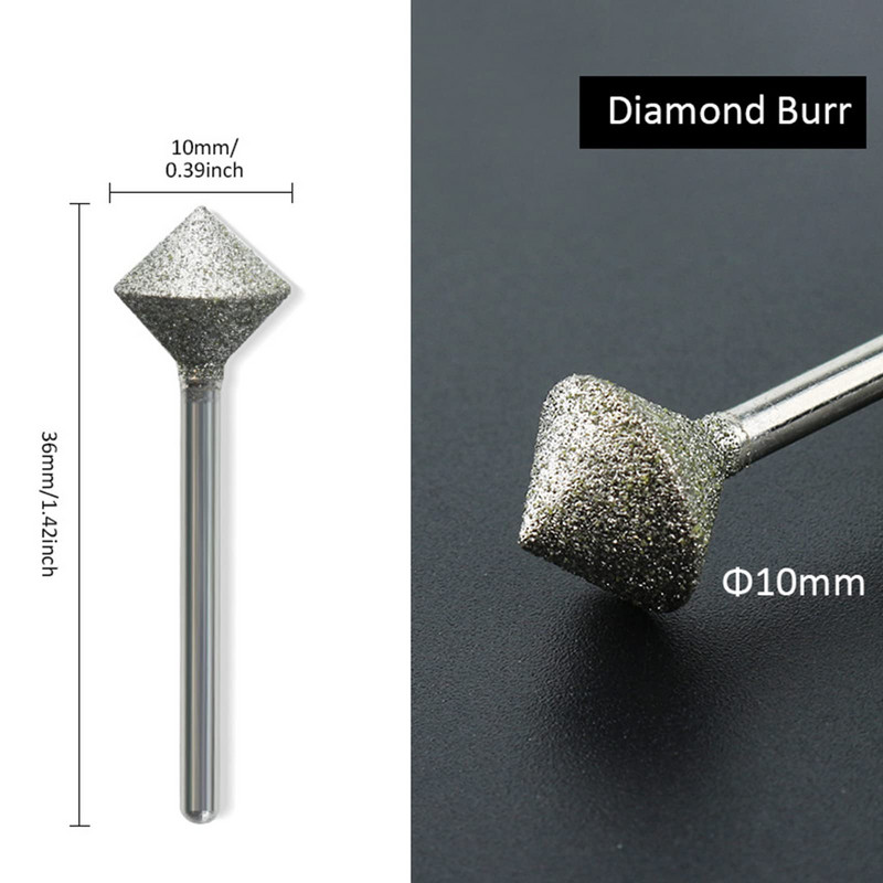 Rombas 3/32" deimantiniai manikiūro grąžtai frezavimo staklės elektrinei gręžimo mašinai nagų šlifuoklis manikiūro pedikiūrui