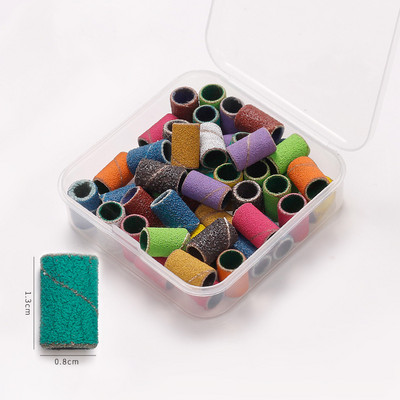 100 vnt. šlifavimo juostos nagų gręžtuvui Profesionalus nagų šlifavimo dangtelis akriliniams nagams, sumaišyti spalvą su dėžute manikiūriniam nagų priežiūrai