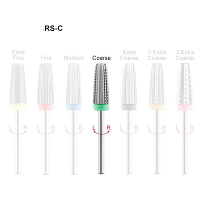 5 viename manikiūro grąžtai į dvi puses besisukantys volframo korpuso frezai Greitai pašalinami akrilo arba kieto gelio 3/32"