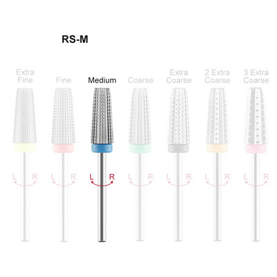 5 viename manikiūro grąžtai į dvi puses besisukantys volframo korpuso frezai Greitai pašalinami akrilo arba kieto gelio 3/32"