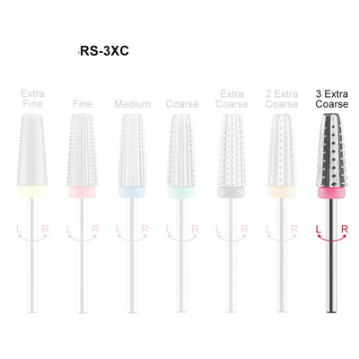 5 viename manikiūro grąžtai į dvi puses besisukantys volframo korpuso frezai Greitai pašalinami akrilo arba kieto gelio 3/32"