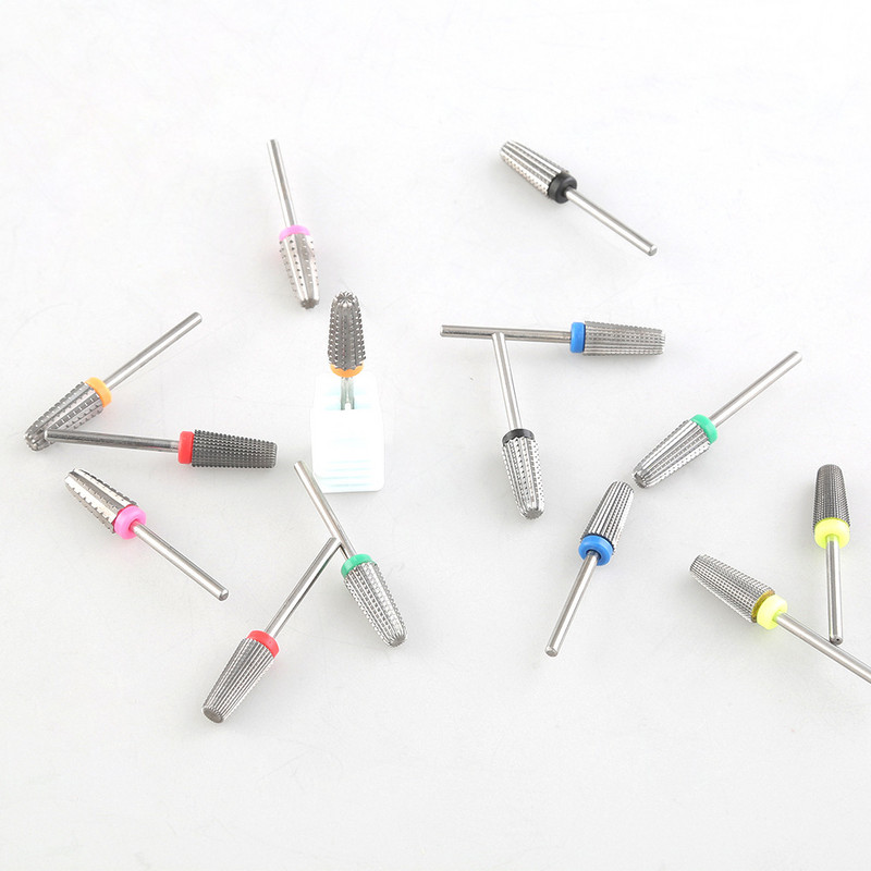 5 viename manikiūro grąžtai į dvi puses besisukantys volframo korpuso frezai Greitai pašalinami akrilo arba kieto gelio 3/32"