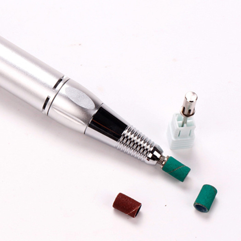 Lengvai išjungiamas įtvaras 3/32 colių sidabro spalvos nagų grąžtai šlifavimo juostos velenas, skirtas E-File nagų šlifuokliui, manikiūro nagų įrankiams