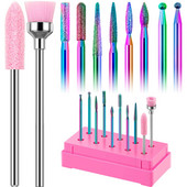 10 vienetų nagų grąžtų rinkinys deimantiniai odelių grąžtai akriliniai nagų dildės antgaliai nagų dailės įrankiai manikiūro pedikiūrui namų salone