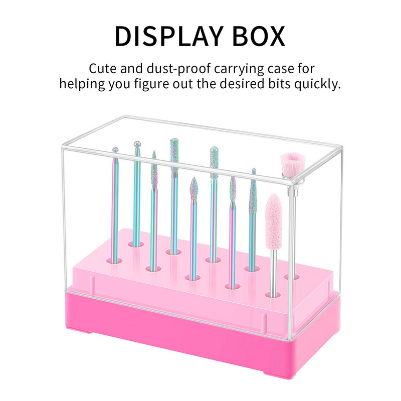 10 vienetų nagų grąžtų rinkinys deimantiniai odelių grąžtai akriliniai nagų dildės antgaliai nagų dailės įrankiai manikiūro pedikiūrui namų salone