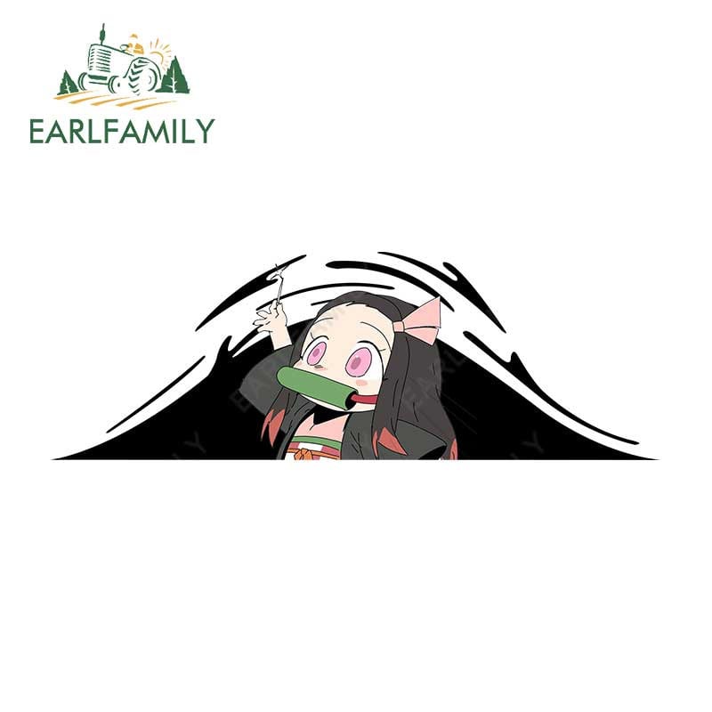 EARLFAMILY 13 cm x 4,4 cm Nezuko Demon Slayer autómatricák szörfdeszka motorkerékpár matrica lakókocsi graffiti ablaktartozékokhoz