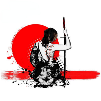 TT Creative 13 cm-es Samurai Warrior autómatrica, karcmentes napvédő dekoráció lakóautóhoz, ablakos graffiti matrica