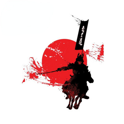 TT Creative 13 cm-es Samurai Warrior autómatrica, karcmentes napvédő dekoráció lakóautóhoz, ablakos graffiti matrica