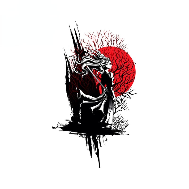 TT Creative 13 cm-es Samurai Warrior autómatrica, karcmentes napvédő dekoráció lakóautóhoz, ablakos graffiti matrica
