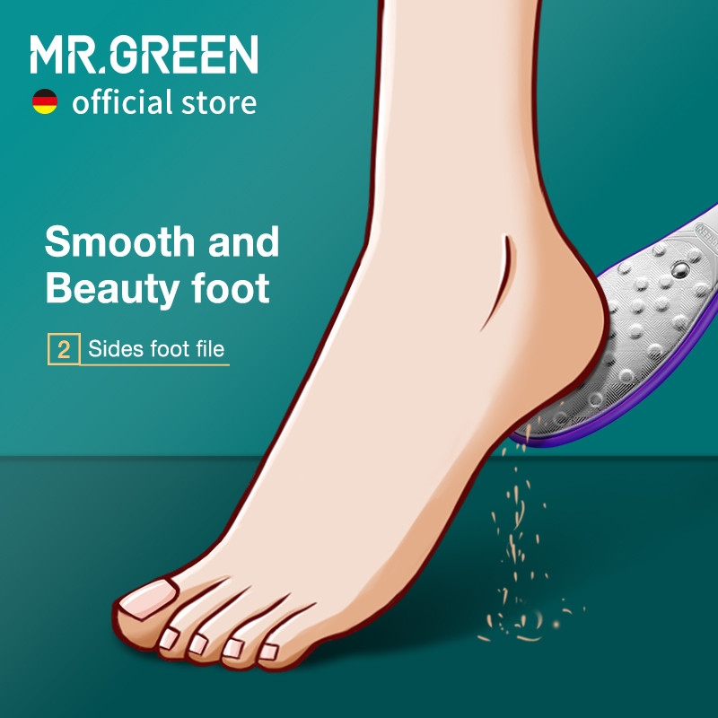 MR.GREEN pedikiūro pėdų priežiūros priemonės Pėdų dildės Raspos nuospaudos Dead Foot Skin Care Remover Rinkiniai Profesionalūs iš nerūdijančio plieno dviejų pusių