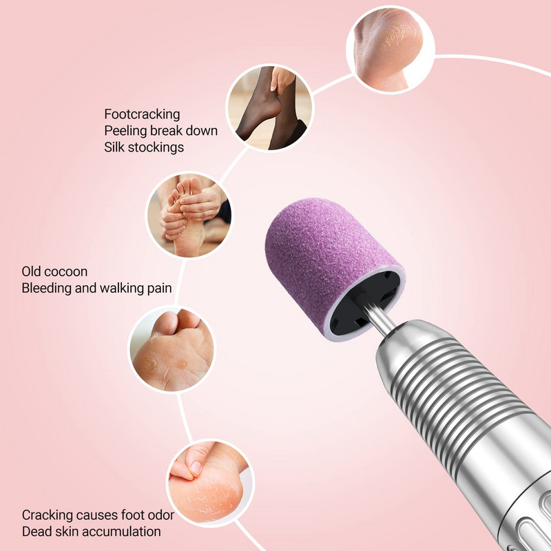 10 vnt. Nagų šlifavimo dangteliai Nagų grąžtai 180 smulkaus grūdelio pėdų dildės nuospaudų šalinimo priemonė Manikiūras Pedikiūras Nagų poliravimo Burr Home