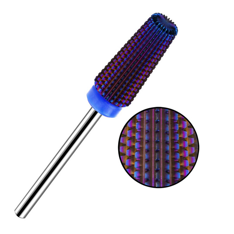 5 viename daugiafunkcis kūginės formos tiesus nagų grąžtas volframo plieno antgaliai, skirti odelių valikliui, manikiūro mašinai, pedikiūro įrankiui