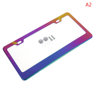 2 spalvos JAV modelio valstybinio numerio rėmelis Valstybinio numerio rėmelis Licencijos dangtelio laikiklis Madingi valstybinio numerio dangteliai Automobilio pažymėjimo rėmas