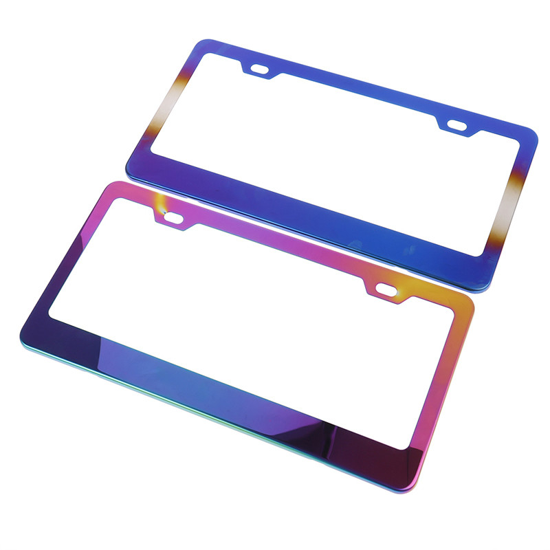 2 spalvos JAV modelio valstybinio numerio rėmelis Valstybinio numerio rėmelis Licencijos dangtelio laikiklis Madingi valstybinio numerio dangteliai Automobilio pažymėjimo rėmas