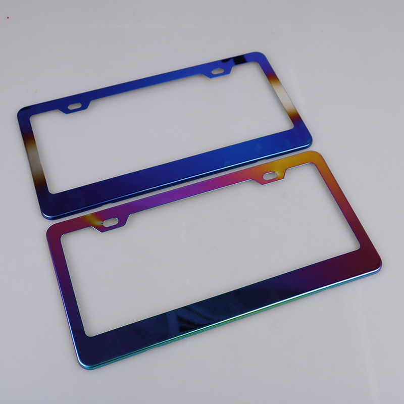 2 spalvos JAV modelio valstybinio numerio rėmelis Valstybinio numerio rėmelis Licencijos dangtelio laikiklis Madingi valstybinio numerio dangteliai Automobilio pažymėjimo rėmas