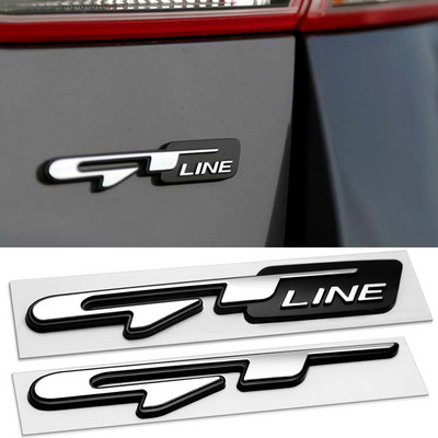 3D Car GT line Design Fender Rear Trunk body Emblem Badge sticker For Peugeot For Kia K9 Forte Ceed Cerato RIO K3 K5 Accessories