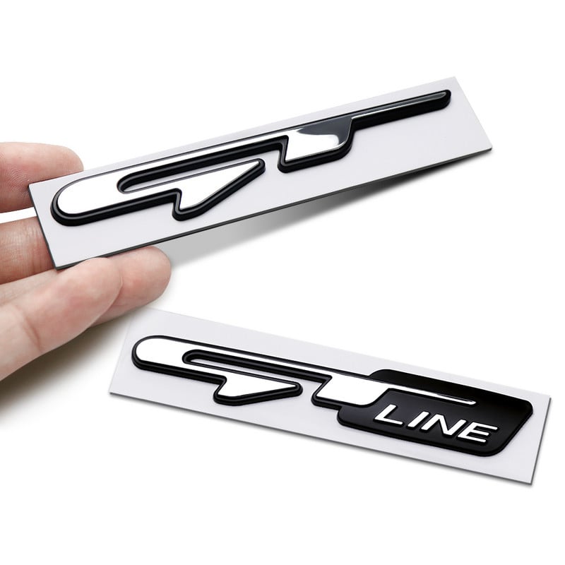 3D Car GT līnijas dizains Spārns Aizmugurējais bagāžnieka korpuss Emblēma Žetona uzlīme priekš Peugeot priekš Kia K9 Forte Ceed Cerato RIO K3 K5 piederumi