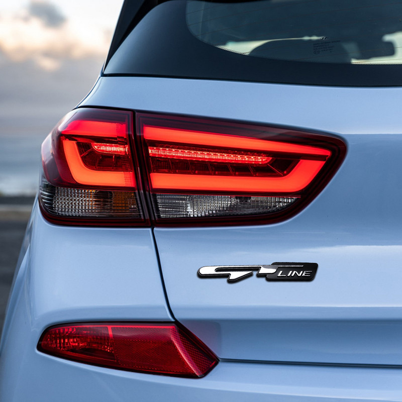 3D Car GT līnijas dizains Spārns Aizmugurējais bagāžnieka korpuss Emblēma Žetona uzlīme priekš Peugeot priekš Kia K9 Forte Ceed Cerato RIO K3 K5 piederumi