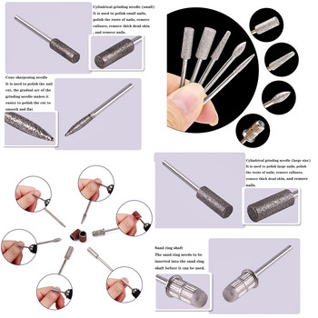 Σετ φρέζες για μανικιούρ, 3/32\'\'(2,35mm) Professional Efile Nail Bit Nail Art Tools for Acrylic Gel Nails