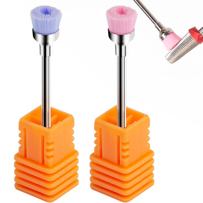 2 vnt. nagų grąžto valymo šepetys 2,35 mm nagų dailės dulkių šepetėlis, didelio tankio šereliai, manikiūro priedai, skirti nagų grąžto valymui