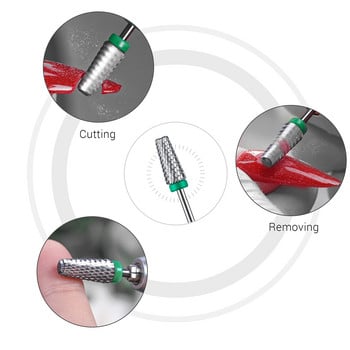 3/32\'\' карбидни волфрамови битове, двупосочно завъртане, използване както за лява, така и за дясна ръка, подходящи за маникюр, педикюр, кутикула, гел за нокти