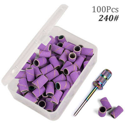 Nagų šlifavimo juostos 100 vnt Profesionalios nagų gręžimo šlifavimo juostos, Grit 80#/120#/240# Zebra Efile šlifavimo juostos