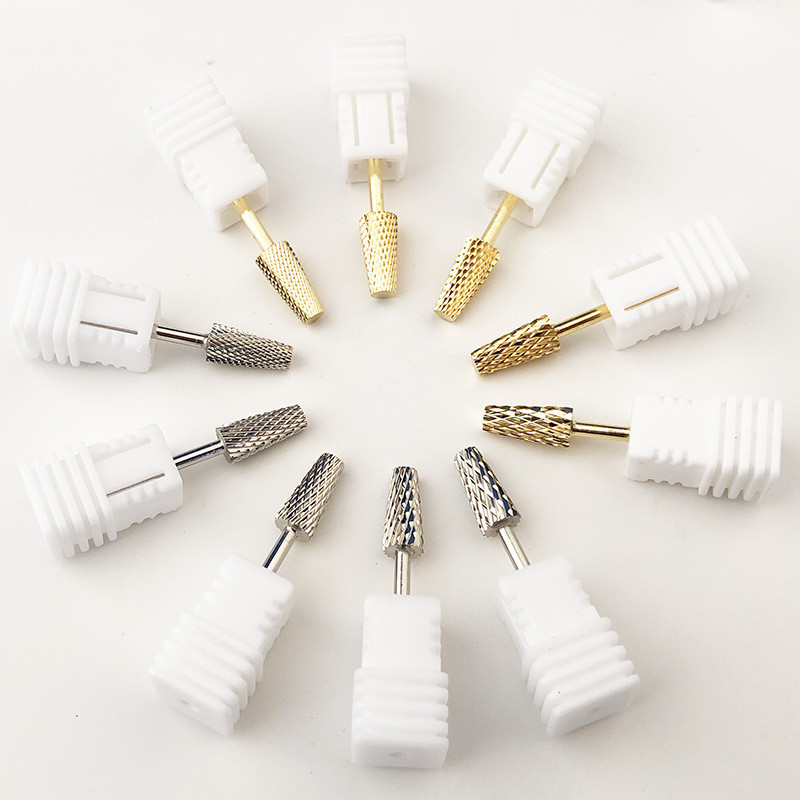 Aukščiausios kokybės kūginės vamzdinės nagų grąžtai, 2,35 mm manikiūro grąžtai, skirti elektrinei Dremel gręžimo mašinai, nagų priedai, nagų įrankiai