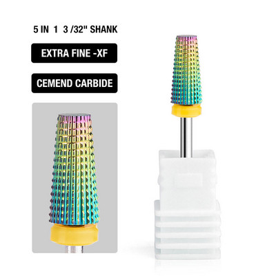 5 viename frezavimo pjoviklis kūginis apsauginis nagų grąžtas Tiesiai pjaustomas odelių pjoviklis manikiūrui pašalinti gelinius nagus